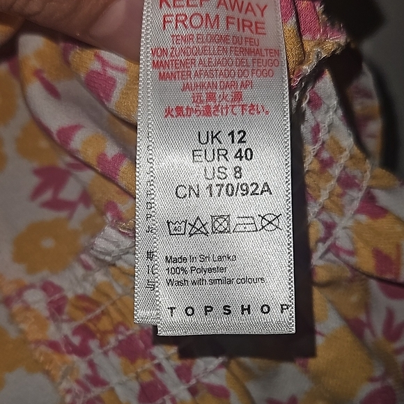 Topshop multicolored floral print blouse with collar and short sleeves - Picture 7 of 7